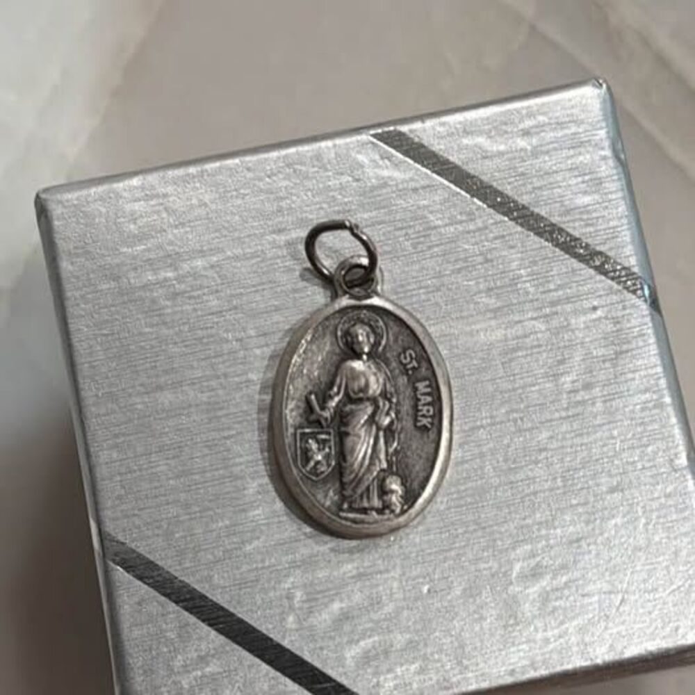 Vintage St. Mark Italy Religious Medal Pendant